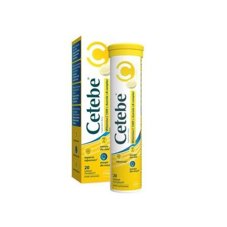 Cetebe Witamina C 1000+Acerola+B-complex, 20 tabletek musujących