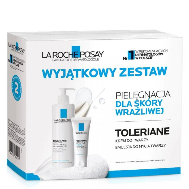 La Roche-Posay XMAS 2024 Toleriane zestaw prezentowy emulsja oczyszczająca, 400 ml + krem nawilżający, 40 ml