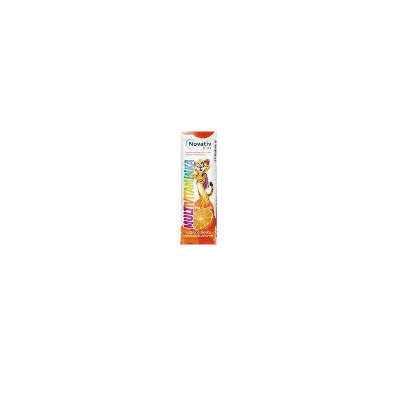 Novativ Kids Multivitaminka lizaki o smaku pomarańczowym, 1 sztuka