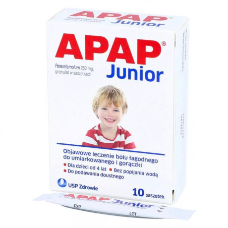 Apap Junior 250 mg, 10 saszetek