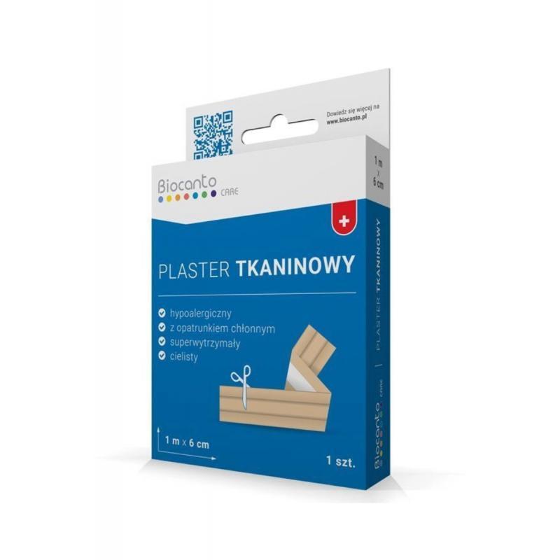 Biocanto Plaster tkaninowy z opatrunkiem 1 m x 6 cm, 1sztuka