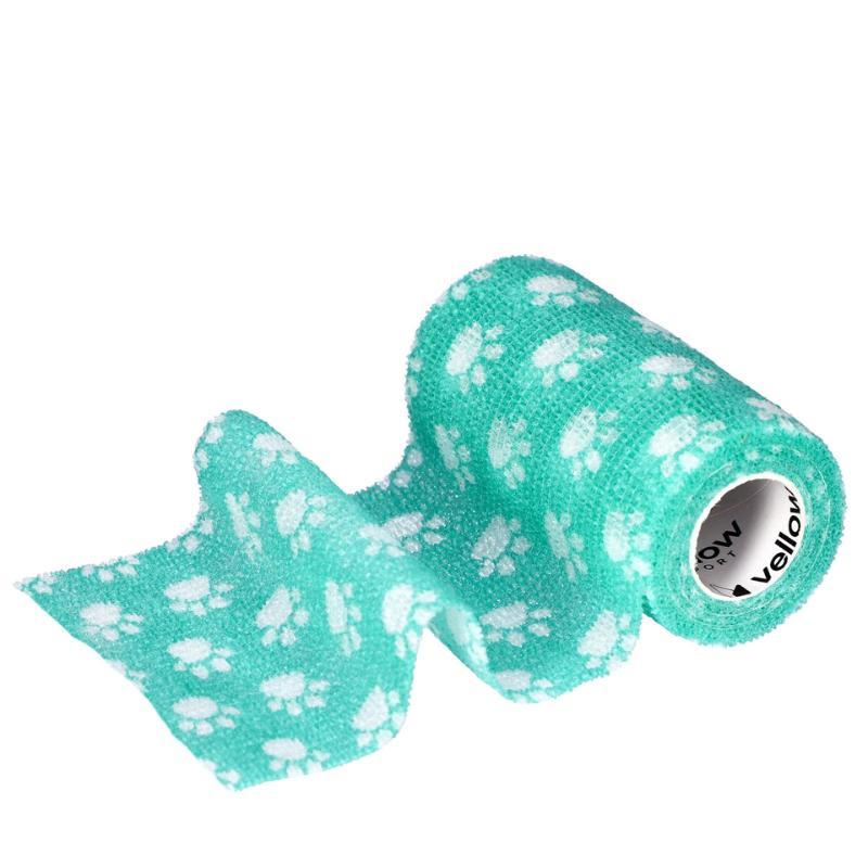 yellowBAND Bandaż kohezyjny zielony w łapki 10 cm x 4,5 m, 1 sztuka