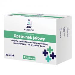 Apteczka ABC Opatrunki jałowe 7,2 cm x 5cm, 25 sztuk