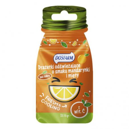 Dosfarm Drażetki odświeżające, mięta i mandarynka, 15 g