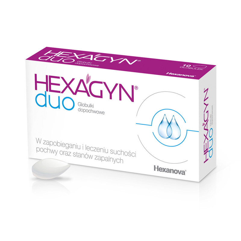 Hexagyn duo, globulki dopochwowe, 10 sztuk