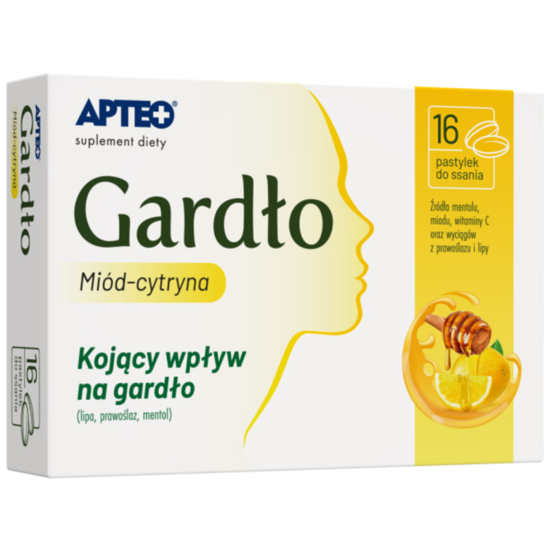 Apteo Gardlo miod-cytryna, 16 pastylek