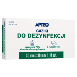 Apteo Gaziki do dezynfekcji 30 ml x 30mm, 10 sztuk