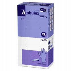 Ambulex Nitryl, rękawiczki nitrylowe XL, niejałowe, fioletowe, 100 sztuk