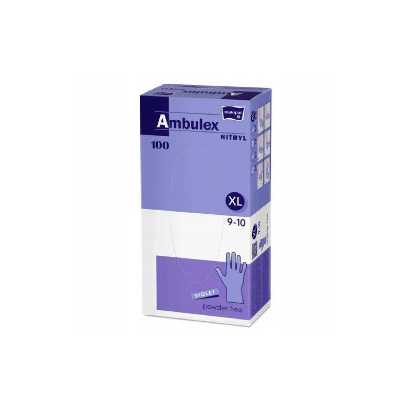 Ambulex Nitryl, rękawiczki nitrylowe XL, niejałowe, fioletowe, 100 sztuk