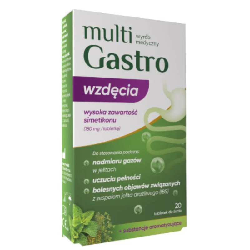 MultiGastro Wzdęcia, 20 tabletek do żucia