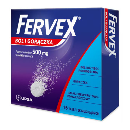 Fervex Ból i Gorączka 500 mg, 16 tabletek musujących