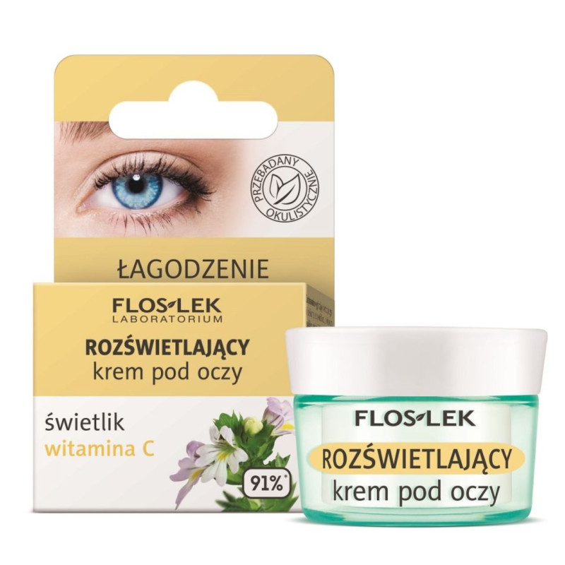 Flos-Lek Rozświetlający krem pod oczy świetlik witamina C, 15 ml