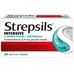 Strepsils Intensive o smaku miodu i eukaliptusa 8,75 mg, 24 pastylki twarde