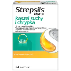 Strepsils Natur kaszel suchy i chrypka 10 mg, 24 pastylki
