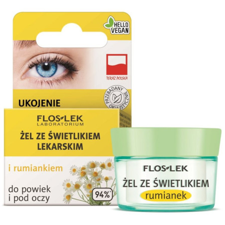 Flos-Lek Żel ze świetlikiem lekarskim i rumiankiem do powiek i pod oczy, 10 g