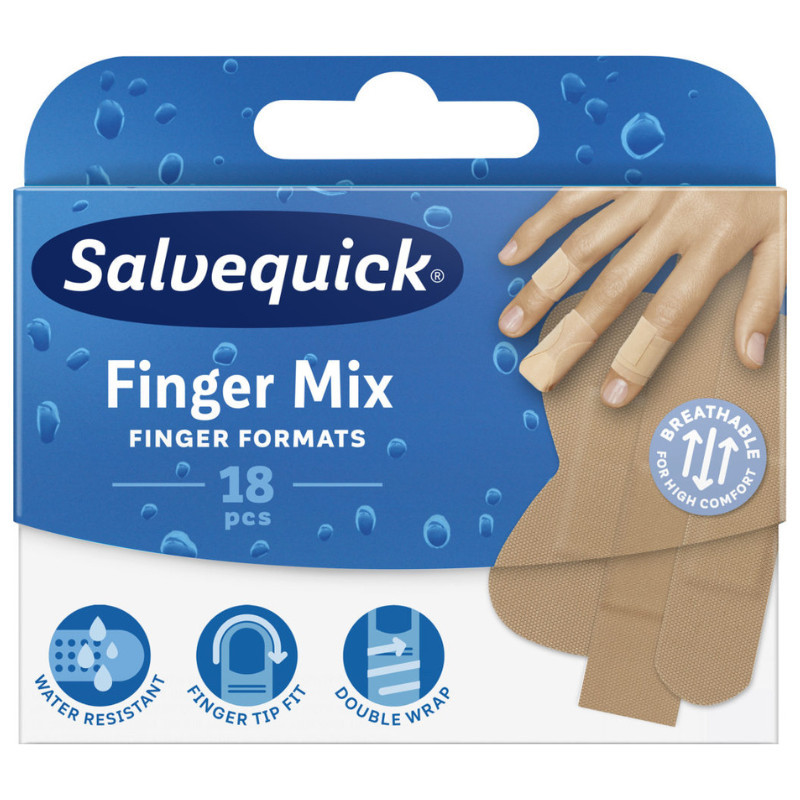 Salvequick Finger Mix plastry, 18 sztuk