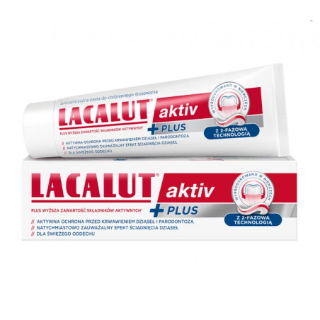 Lacalut Aktiv Plus, pasta do zębów, 75 ml