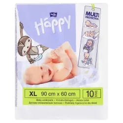 Bella Baby Happy Podkłady higieniczne XL, 60 cm x 90 cm, 10 sztuk