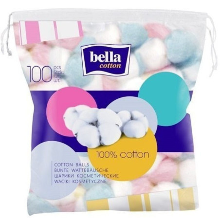 Bella Cotton Kolorowe waciki kosmetyczne, 100 sztuk