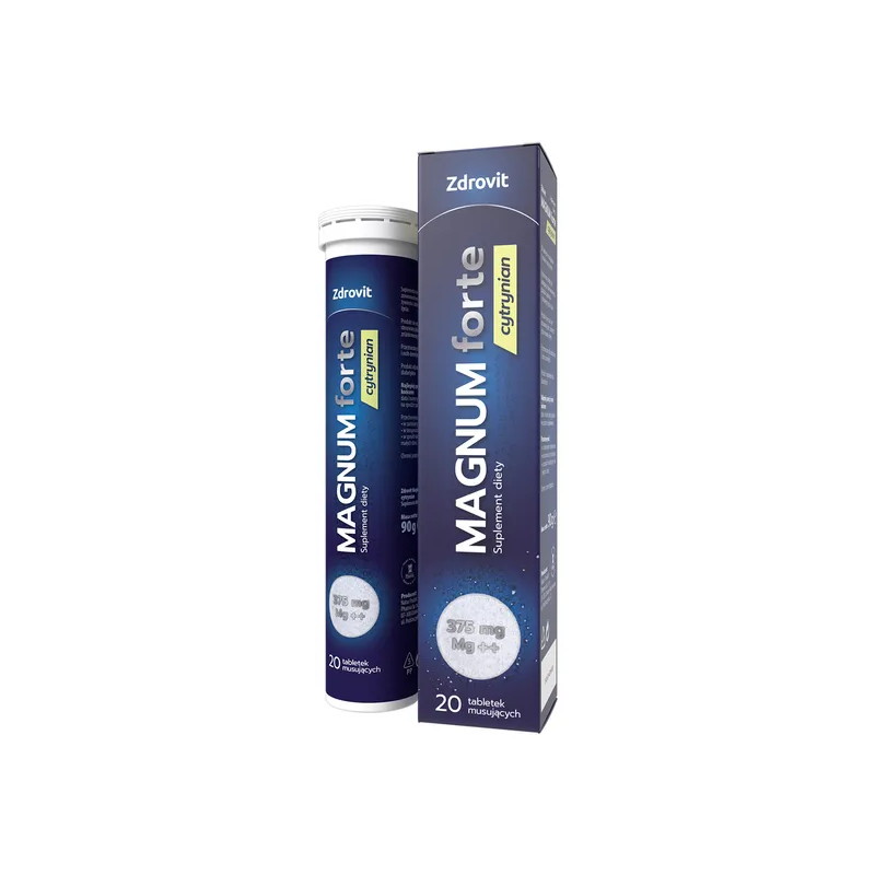 Zdrovit Magnum forte cytrynian, tabletki musujące, 20 sztuk