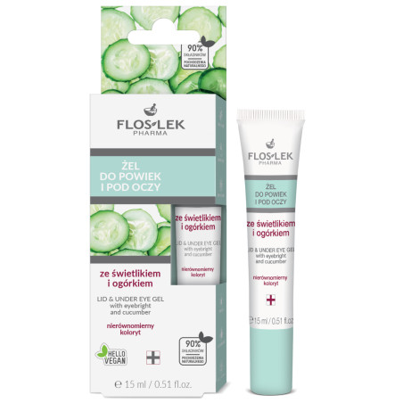 Flos-Lek Żel do powiek i pod oczy ze świetlikiem i ogórkiem, 15 ml