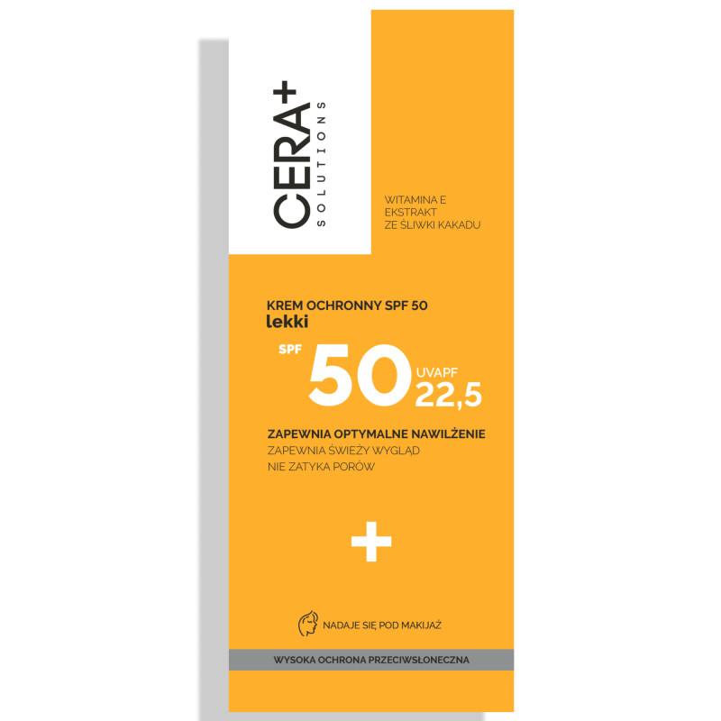 CERA+ Solutions Krem ochronny SPF50+ lekki, 50 ml