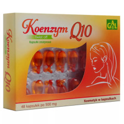 GAL Koenzym Q10, kosmetyk przeciwzmarszczkowy do pielęgnacji twarzy, 48 kapsułek
