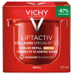Vichy Liftactiv Collagen Specialist Krem SPF 50 redukujący 16 oznak starzenia, refill, 50 ml