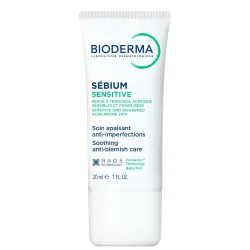 Bioderma Sebium Sensitive, łagodzący krem wspomagający leczenie skóry trądzikowej, 30 ml