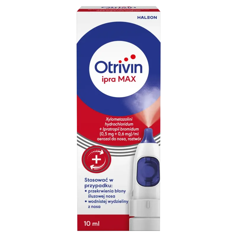 Otrivin Ipra Max (0,5 mg + 0,6 mg)/ ml, aerozol do nosa, roztwór, 10 ml
