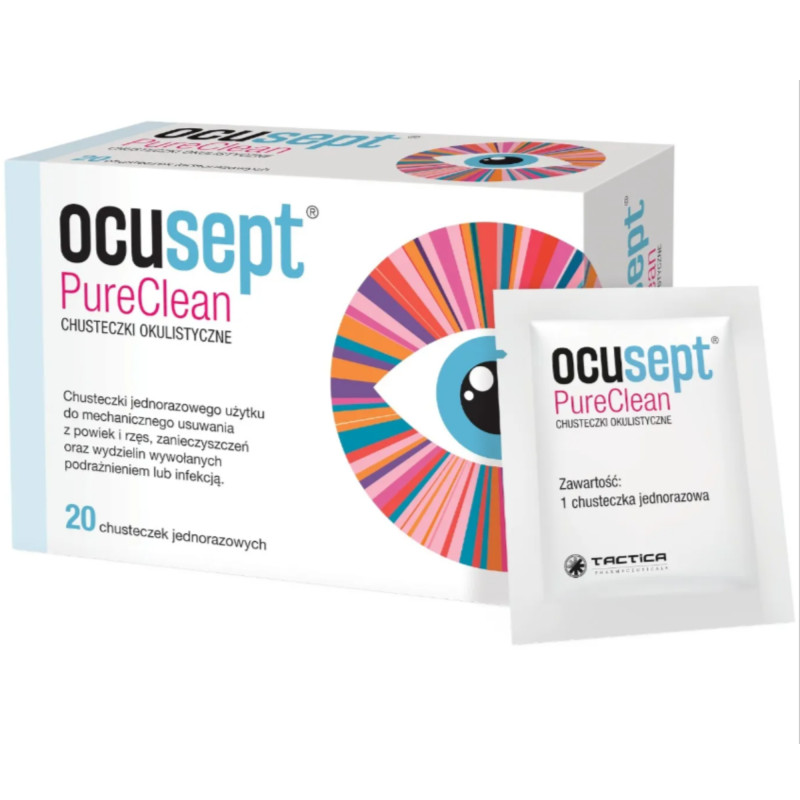 Ocusept Pureclean Chusteczki okulistyczne, 20 sztuk