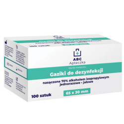 Apteczka ABC Gaziki do dezynfekcji 65 mm x 30 mm, 100 sztuk