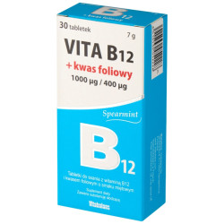Vita B12 + Kwas Foliowy 1000 mcg/400 mcg, 30 tabletek do ssania