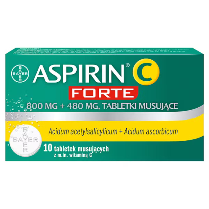 Aspirin C Forte 800 mg + 480 mg, 10 tabletek musujących