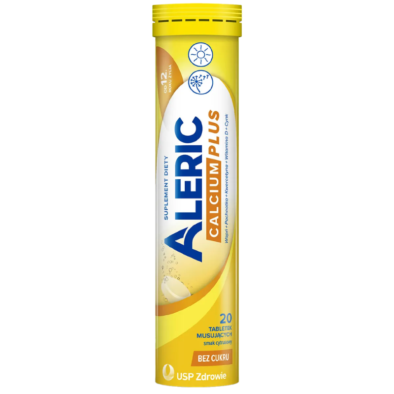 Aleric Calcium Plus, smak cytrusowy, 20 tabletek musujących