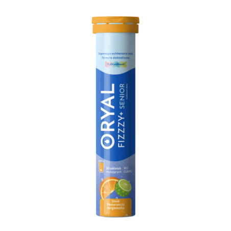 Oryal Fizzzy+ Senior o smaku pomarańcza-bergamotka, 20 tabletek musujących