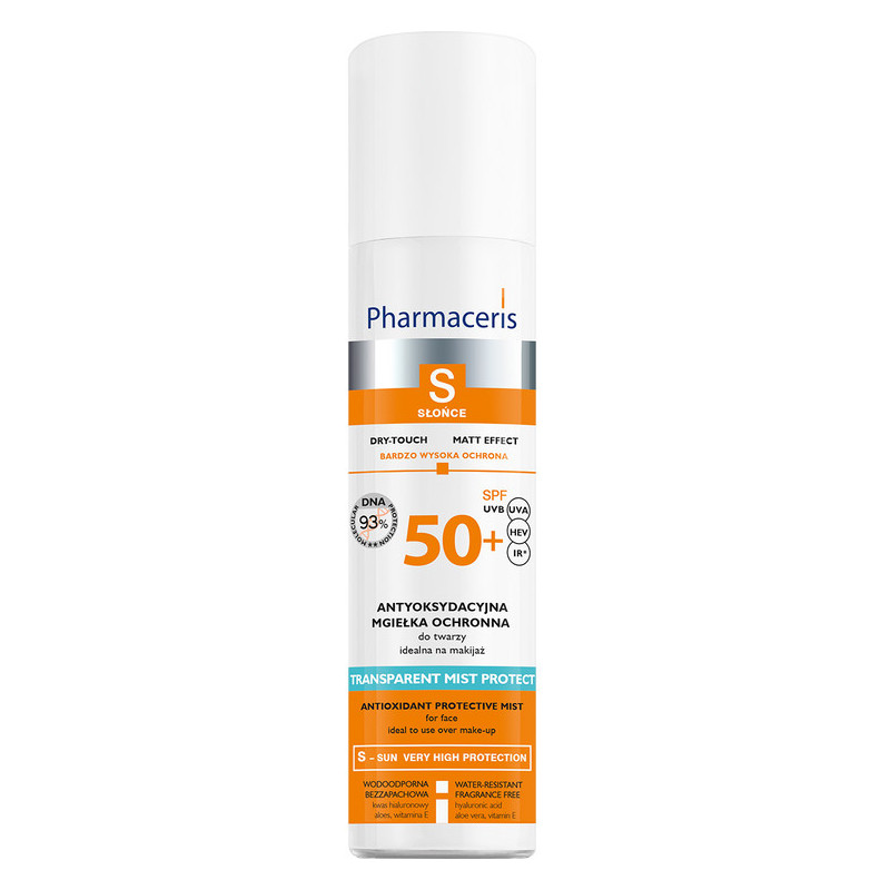 Pharmaceris S Transparent Mist Protect Antyoksydacyjna mgiełka ochronna do twarzy SPF 50+, 75 ml