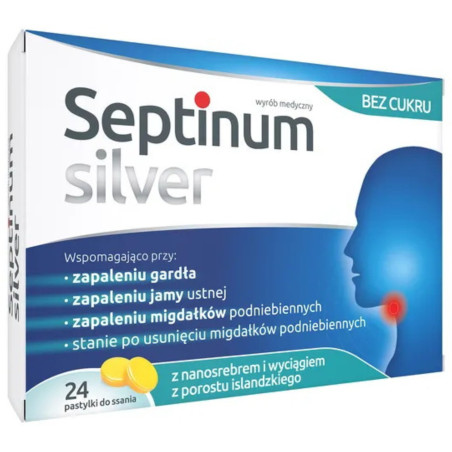 Septinum silver, 24 pastylek do ssania
