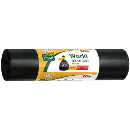 Paclan Bee Smart worki na śmieci czarne 120 l, 10 sztuk