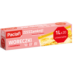 Paclan Woreczki z suwakiem 1l, 20 sztuk