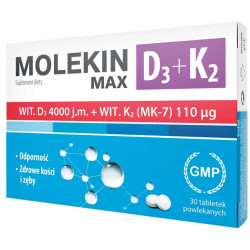 Molekin D3 + K2 MAX, 30 tabletek