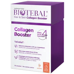 Biotebal Hair & Skin Collagen Booster, smak brzoskwiniowy, 30 saszetek