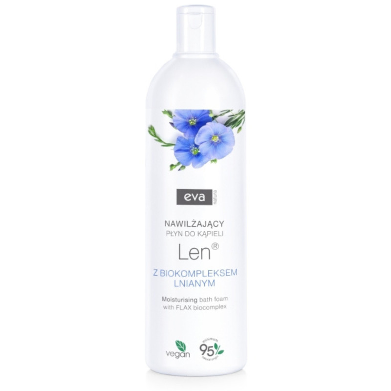 Eva Natura Nawilżający płyn do kąpieli z biokompleksem lnianym, 750 ml
