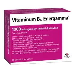 Vitaminum B12 Energamma 1 mg, 25 tabletek drażowanych