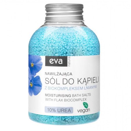 Eva Natura Sól do kąpieli nawilżająca z biokompleksem lnianym, 600 g