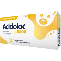 Acidolac Junior o smaku białej czekolady, 20 tabletek