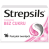 Strepsils truskawkowy bez cukru, 16 pastylek