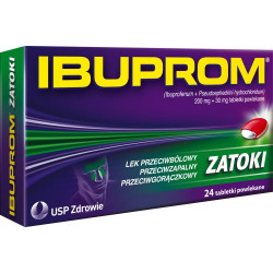 Ibuprom Zatoki 0,2g+0,03g, 12 tabletek